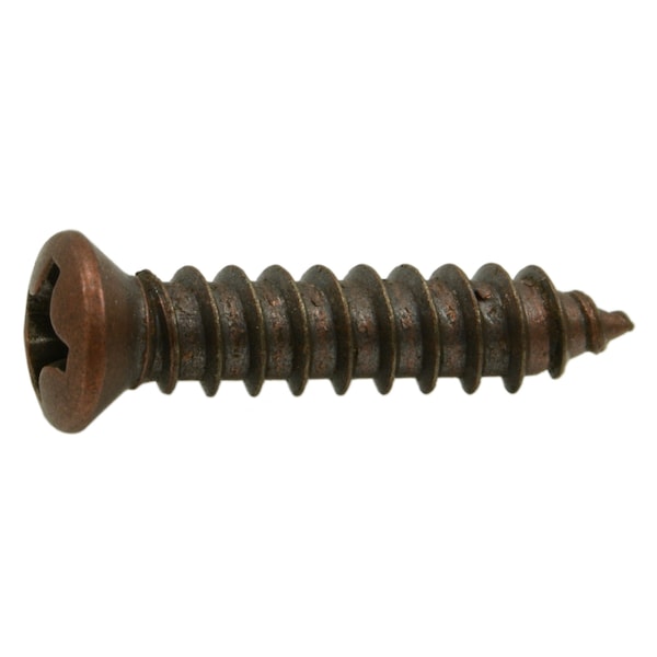 Midwest Fastener Sheet Metal Screw, #8 x 3/4 in, Antique Copper Steel Oval Head Phillips Drive, 30 PK 63292 - main
